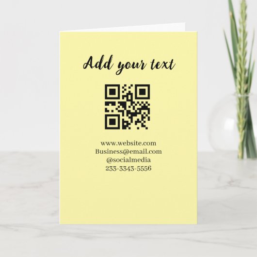 Carte simple custom QR code add your name text  Classic  (Devant)