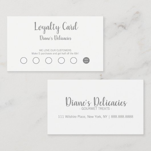 Carte simple d'affaires et de fidélité (Devant / Derrière)