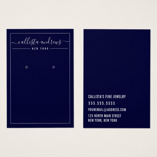 Carte simple d'affichage à oreille Cursive de la m (Devant & derrière)