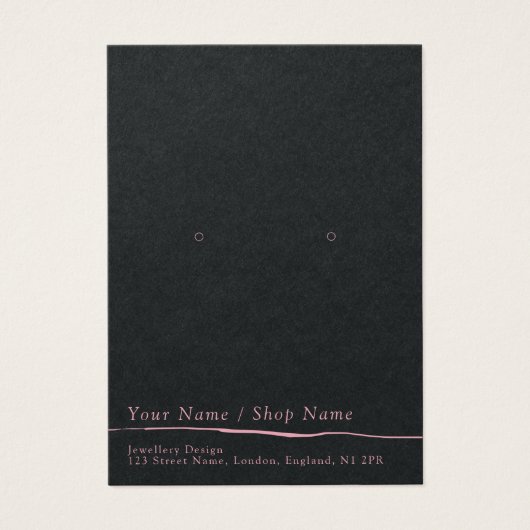 Carte simple d'affichage d'oreille rose et noire (Devant)