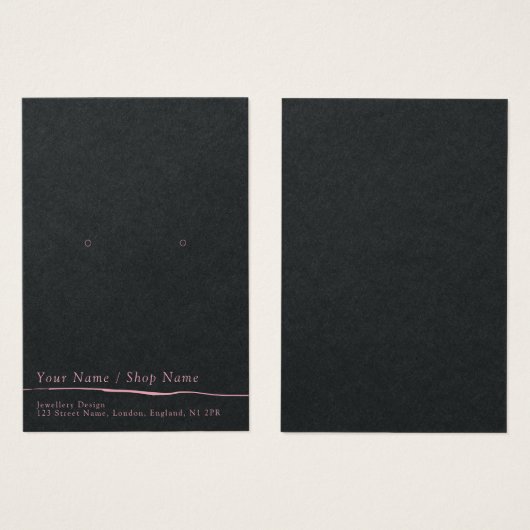 Carte simple d'affichage d'oreille rose et noire (Devant & derrière)