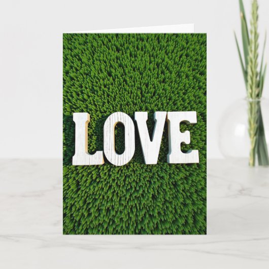 Carte simple d'amour à texture verte (Devant)