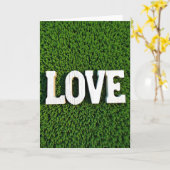 Carte simple d'amour à texture verte (Fleur jaune)