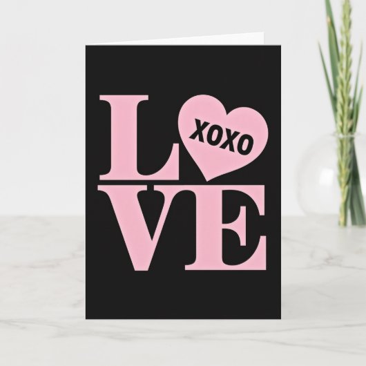 Carte simple d'amour cœur Xoxo (Devant)