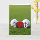 Carte simple d'amour de golf (Fleur jaune)