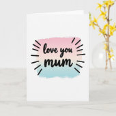 Carte simple d'art pour maman je t'aime (Fleur jaune)