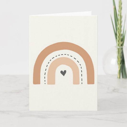 Carte Simple Dashed Rainbow Heart Card (Devant)