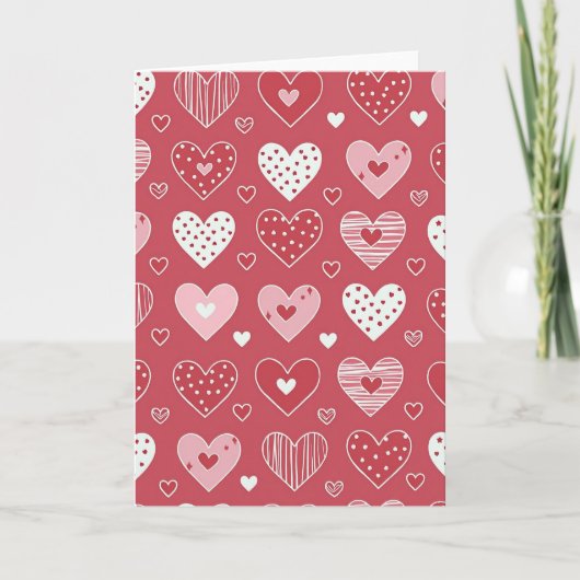 Carte simple de cœurs de la Saint-Valentin (Devant)