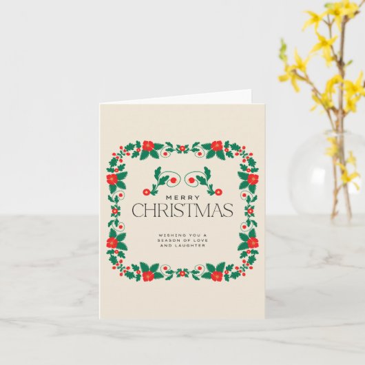 Carte simple de couronne de Noël (Fleur jaune)