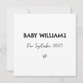 Carte simple de Faire-part de grossesse de révélat (Dos)