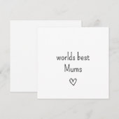 Carte simple de fête des mères (Devant / Derrière)