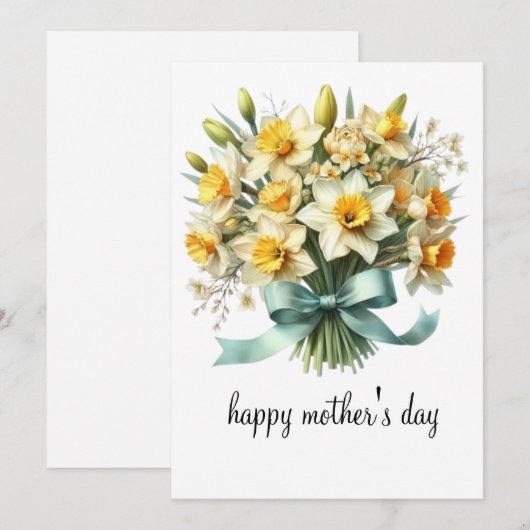 carte simple de fête des mères joyeuse (Devant / Derrière)