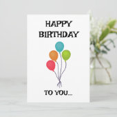 Carte simple de joyeux anniversaire (Debout devant)