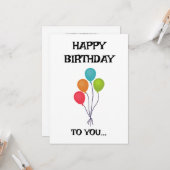 Carte simple de joyeux anniversaire (Devant/Arrière en situation)