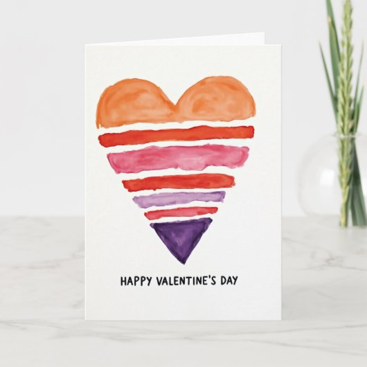 Carte simple de la Saint-Valentin en forme de cœur (Devant)