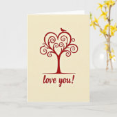 Carte simple de l'arbre « Je t'aime » (Fleur jaune)