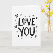 Carte simple de love you dessinée à la main (Fleur jaune)