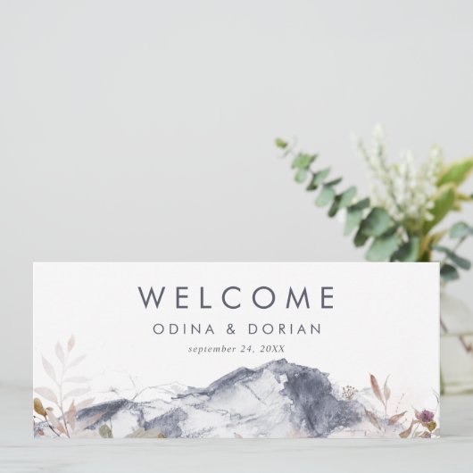 Carte simple de montage de montagne florale (Debout devant)