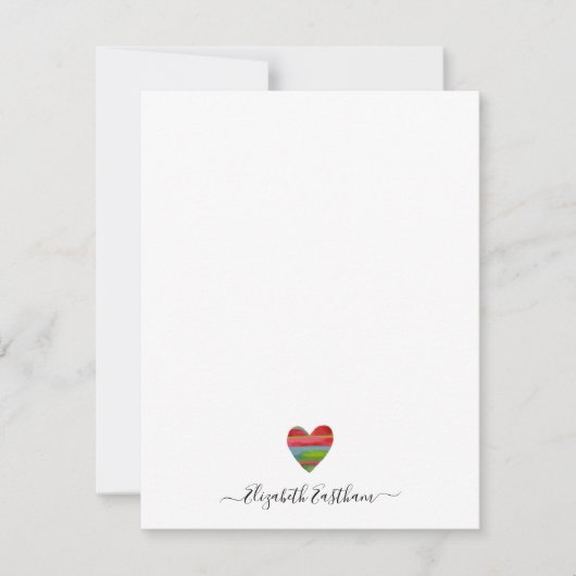 Carte simple de note cardiaque Monogram Girly Scri (Devant)