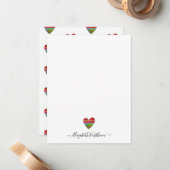 Carte simple de note cardiaque Monogram Girly Scri (Devant/Arrière en situation)