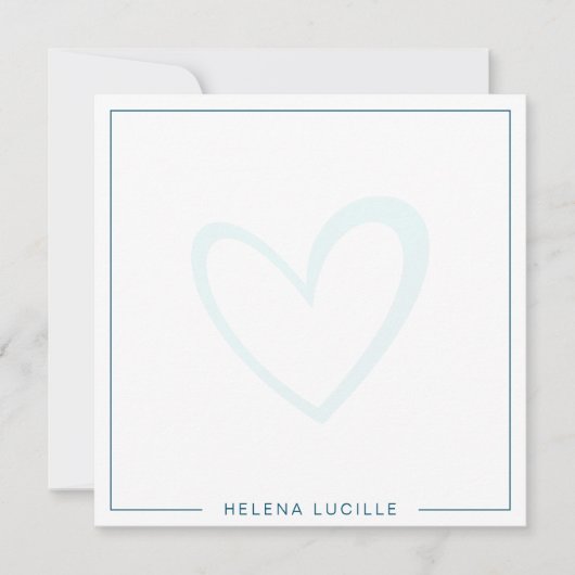 Carte simple de note Coeur moderne (Devant)
