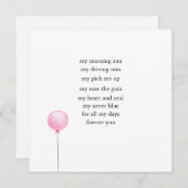 Carte simple de poème d'amour de la Saint-Valentin (Devant / Derrière)