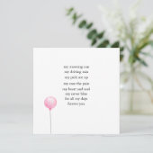 Carte simple de poème d'amour de la Saint-Valentin (Debout devant)