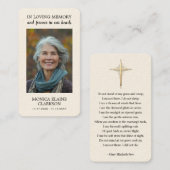 Carte simple de prière commémorative funéraire (Devant / Derrière)