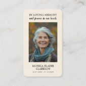 Carte simple de prière commémorative funéraire (Devant)