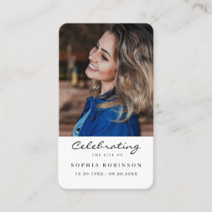 Carte simple de prière commémorative funéraire