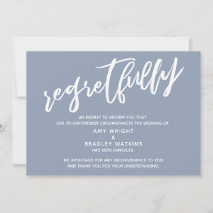 Carte simple de regrets bleu poussiéreux pour annu