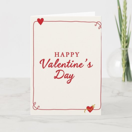 Carte simple de Saint-Valentin avec accent doré (Devant)