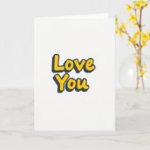 Carte simple de texte 3D « Je t'aime » (Fleur jaune)