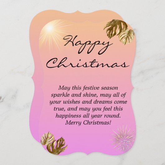 Carte simple de voeux de Noël (Devant / Derrière)