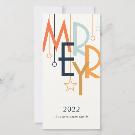 Carte Simple Déco Vintage Nouvel An Moderne (Devant)