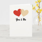 Carte Simple Deux Cœurs Pour Nous (Fleur jaune)