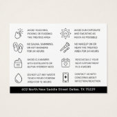 Carte simple d'instructions de soins postérieurs à (Dos)