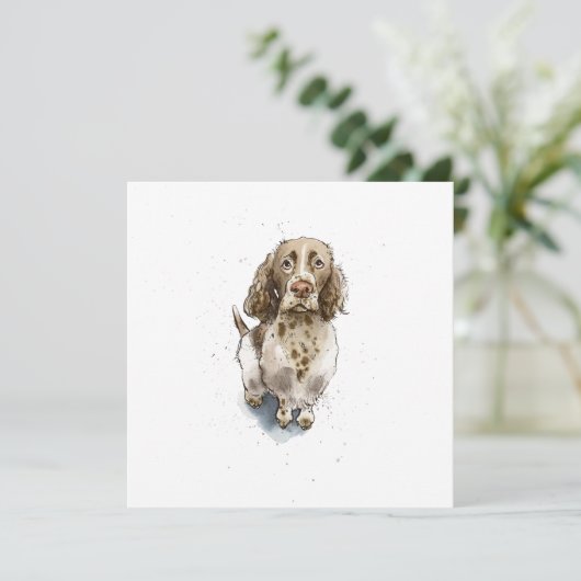 Carte Simple drôle mignon Springer Spaniel Chien Merci (Debout devant)