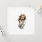 Carte Simple drôle mignon Springer Spaniel Chien Merci (Devant/Arrière en situation)