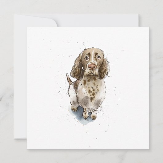 Carte Simple drôle mignon Springer Spaniel Chien Merci (Devant)