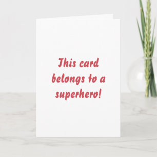 Carte Simple drôle Superhero Typographie Anniversaire