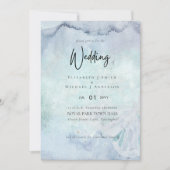 Carte Simple élégance Dusty Blue Mariage moderne (Devant)