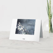 Carte Simple Élégance Fleurs Blanches sur un Fil (Dos)