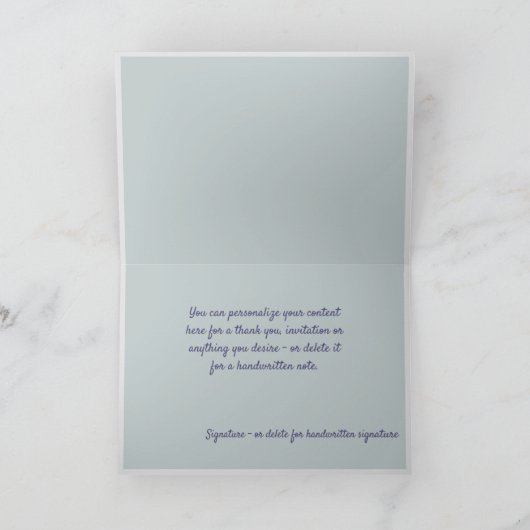 Carte Simple Élégance Fleurs de Blanche Côte (Intérieur)