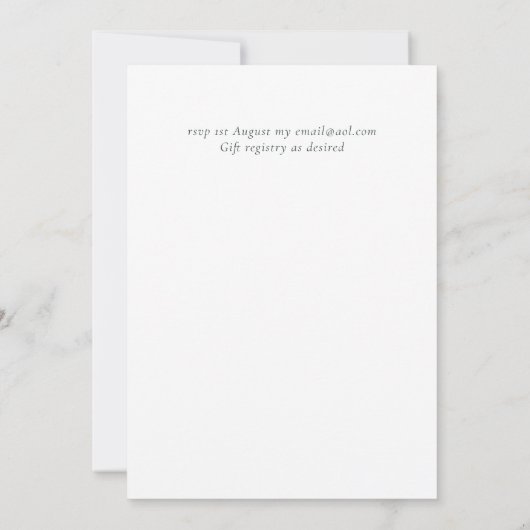 Carte Simple Élégance Script Mariage moderne (Dos)