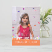 Carte Simple Elegant Anniversaire Stylé Fun Kids Photo (Debout devant)