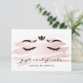 Carte Simple Elegant Blush Pink Lashes Certificat cadeau (Debout devant)