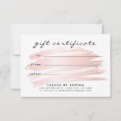 Carte Simple Elegant Blush Pink Lashes Certificat cadeau (Dos)