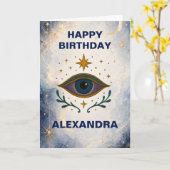 Carte Simple Elegant Celestial Custom Birthday Card (Fleur jaune)