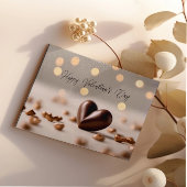 CARTE SIMPLE ÉLÉGANT CHOCOLAT EN FORME DE COEUR VALENTIN